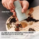 Moulin à épices Microplane 2-en-1 – Vert sauge – Image 2