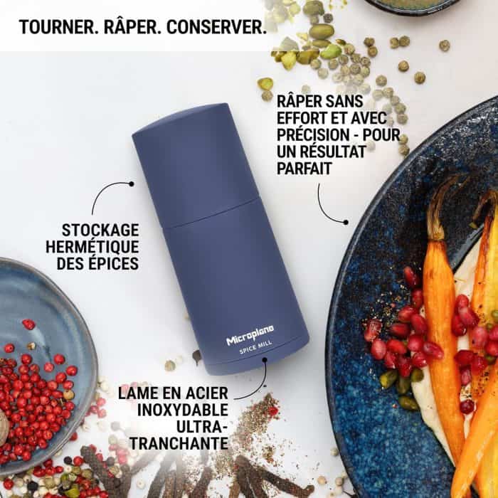 Moulin à épices Microplane 2-en-1 – Denim Blue – Image 5