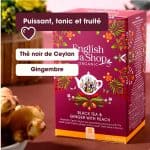 Thé noir Gingembre et Pêche bio 20 sachets plats – Image 3