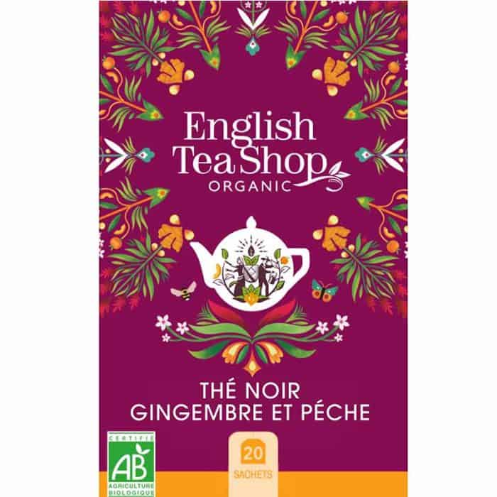 Thé noir Gingembre et Pêche bio 20 sachets plats – Image 4