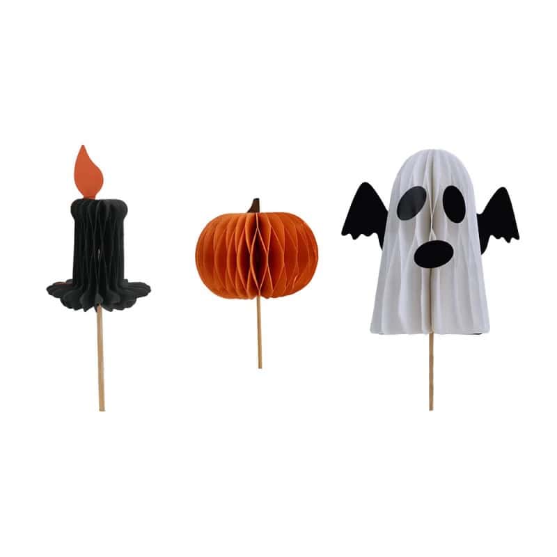 decors-a-piquer-en-papier-nid-d-abeille-3-decors-theme-halloween (2) Décors à piquer en papier nid d’abeille Halloween – Lot de 3 – Image 1