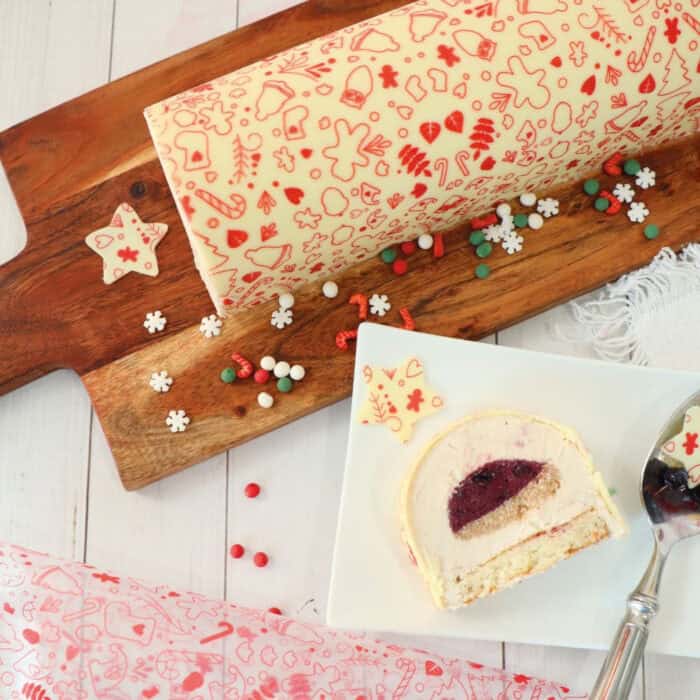 2 feuilles transfert pour bûche - Motif Noël – Image 3