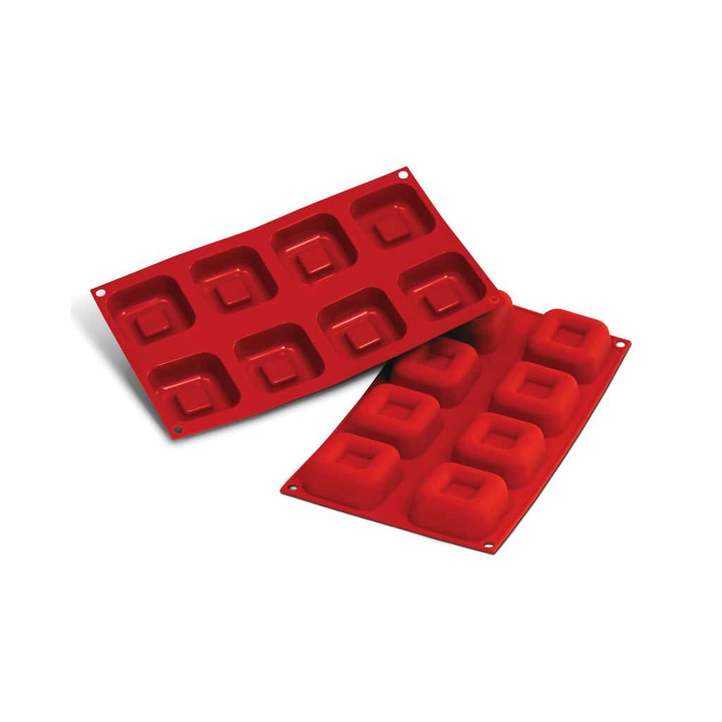 30.082.00.0060_sf082_big_square_savarin_NUDO_1 (1) Moule silicone 8 savarins carré 65x65 H26 - SF082 – Image 1