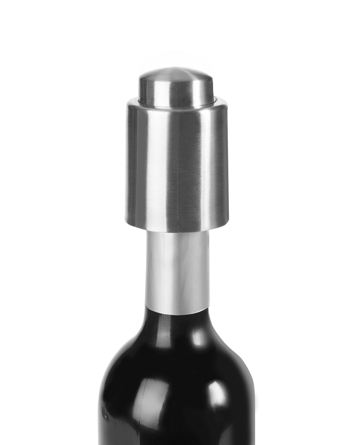 cafetera italiana toscana azul y madera 3/6 con reductor Bouchon de Vin avec Pompe à Vide – Image 1
