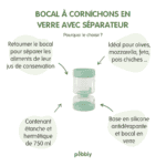 Bocal à Cornichons en Verre avec séparateur 750ml – Image 2